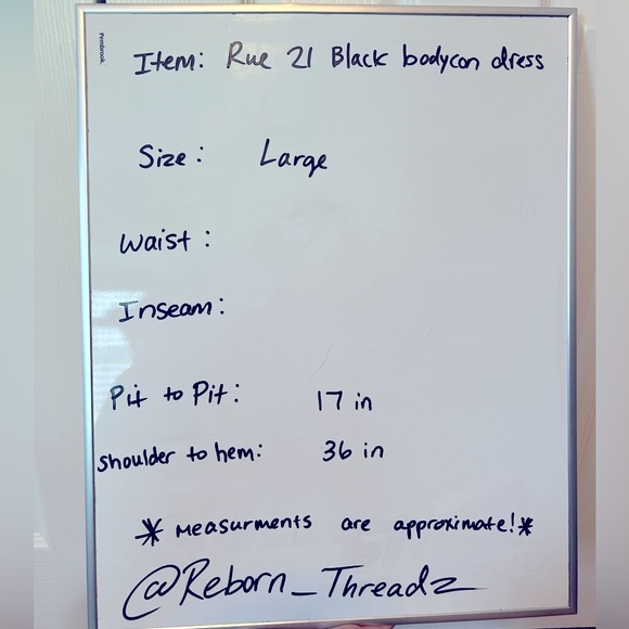 Rue21 Bodycon Dress Black Large Stretch Lined Spaghetti Strap Midi - Picture 14 of 14